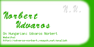 norbert udvaros business card